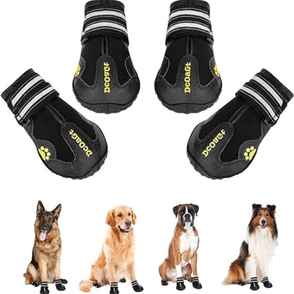 Waterproof Breathable Reflective anti-slip Large Dog Boots to protect paws EUC